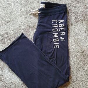 VTG Y2K Abercrombie Fitch Fleece Classic Logo Sweatpants Blue Size Large Juniors